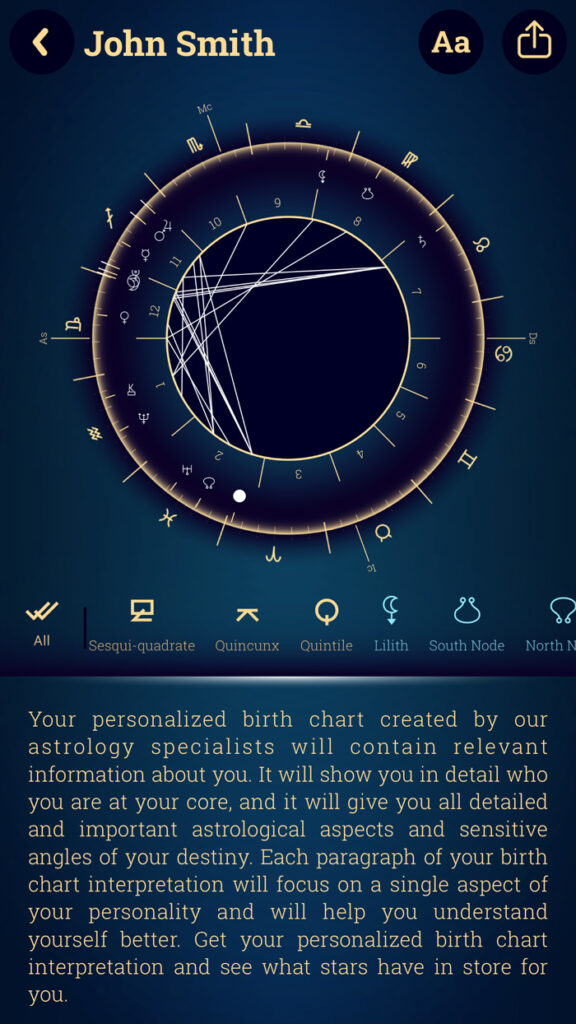 View your birth chart in our app