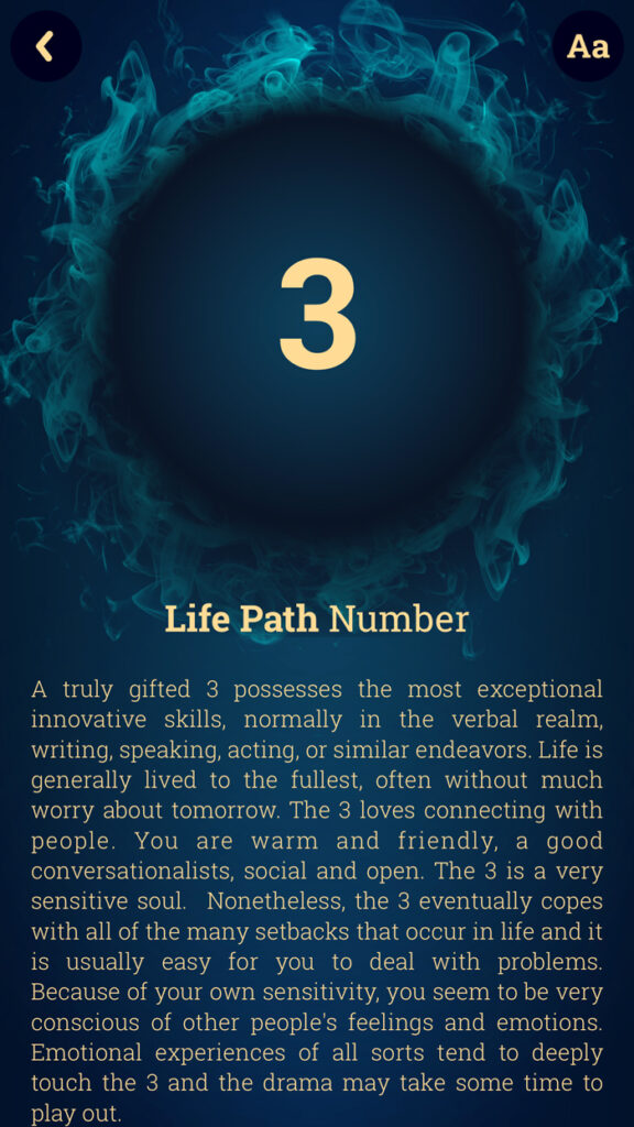 Use the numerology feature in our mobile app for insights into your life path.