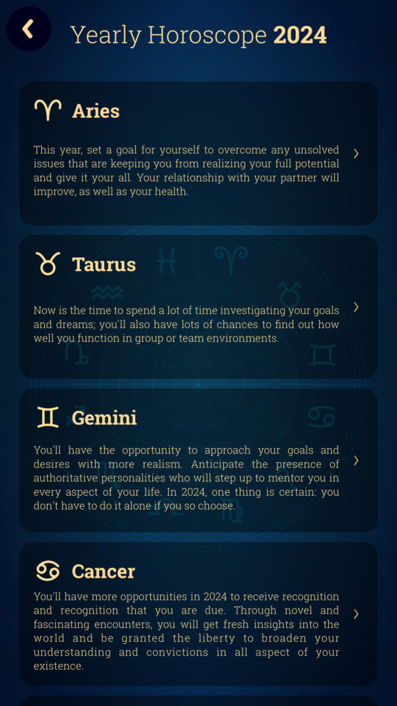Tarot - Yearly Horoscope